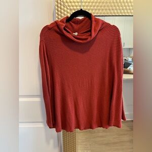 Free People Burnt Orange Distressed Hem Sweater Women’s Small